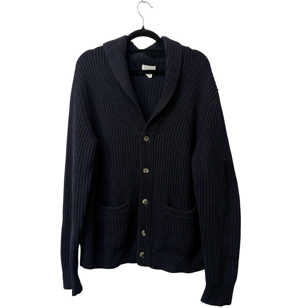 Club Monaco Blue Knit Shawl Collar Button Down Cardigan Size M 100% Cashmere